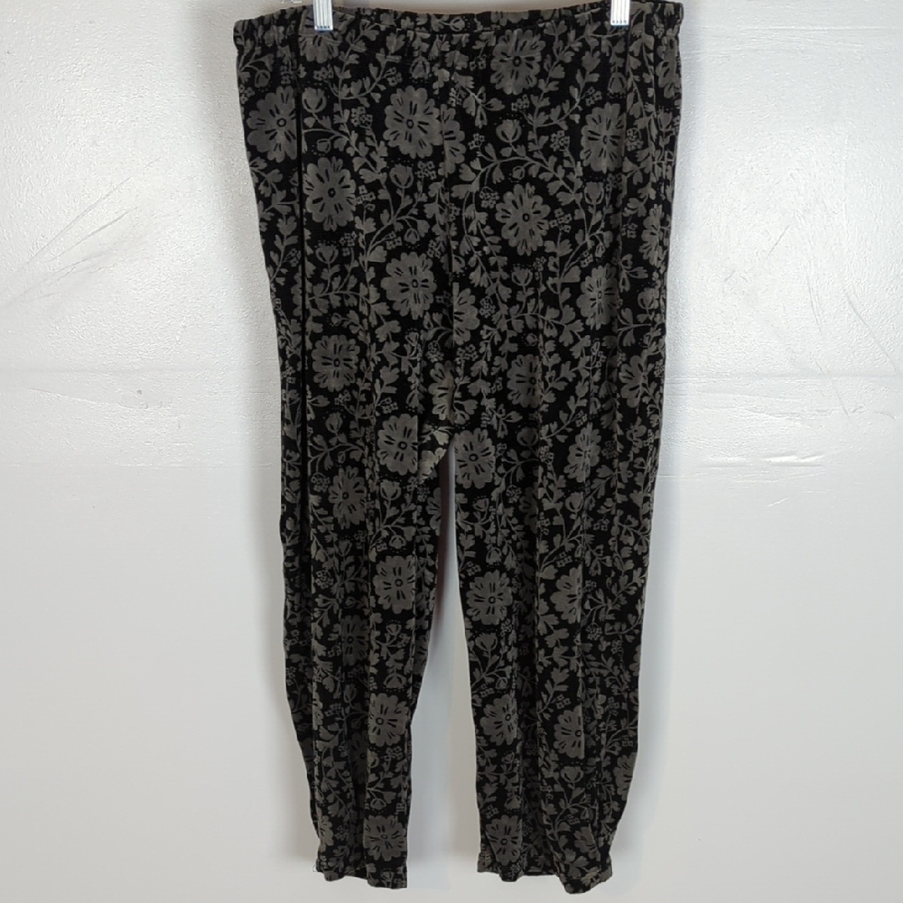 Gudrun Sjoden Velour Floral Print Pants